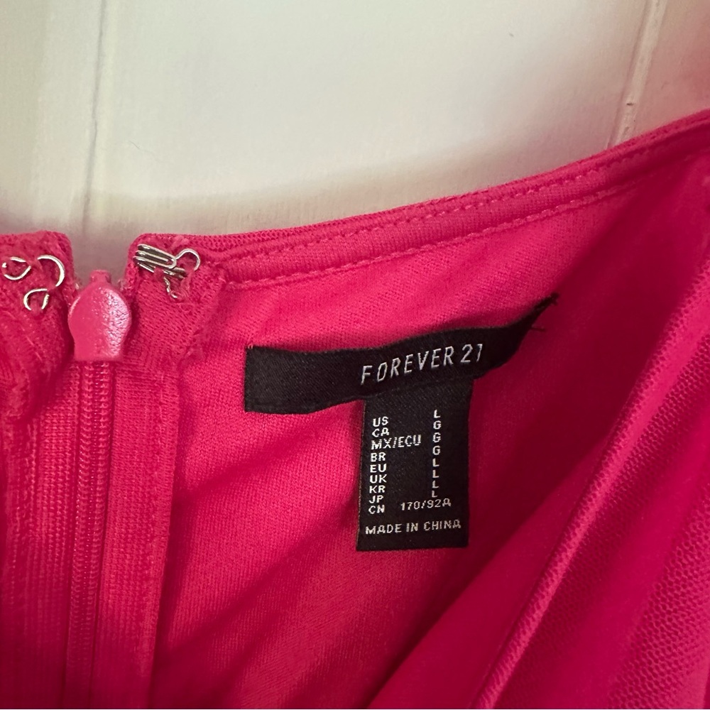 NWOT New Forever 21 Pink Valentine Date Dress Large L - Picture 6 of 8